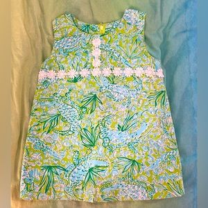 Lilly Pulitzer Girl’s “See You Later Alligator” Dress 3T Green Blue